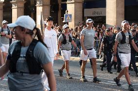 Kim Seok-jin with The Olympic torch - Paris