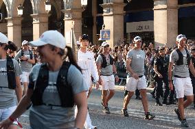 Kim Seok-jin with The Olympic torch - Paris