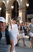 Kim Seok-jin with The Olympic torch - Paris