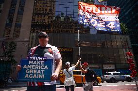 Trump Supporters In NYC After Trump Assassination Attempt