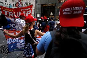 Trump Supporters Gather In New York Day After Assassination Attempt In Pennsylvania