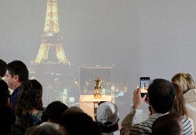 Paris 2024 - The Olympic Flame On Display At City Hall