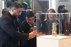 Paris 2024 - The Olympic Flame On Display At City Hall