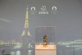 Paris 2024 - The Olympic Flame On Display At City Hall