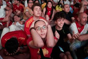 Euro 2024 - Fans Watch The Final’s Broadcast Across Spain