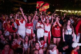 Euro 2024 - Fans Watch The Final’s Broadcast Across Spain