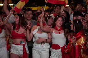 Euro 2024 - Fans Watch The Final’s Broadcast Across Spain