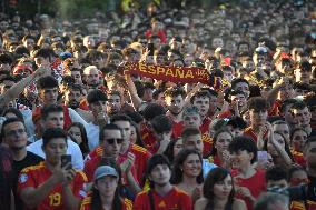 Euro 2024 - Fans Watch The Final’s Broadcast Across Spain