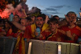 Euro 2024 - Fans Watch The Final’s Broadcast Across Spain