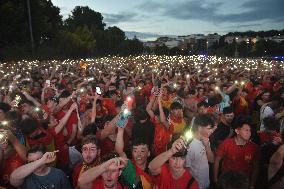 Euro 2024 - Fans Watch The Final’s Broadcast Across Spain