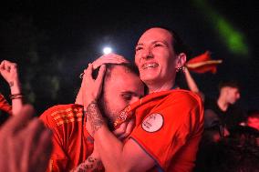 Euro 2024 - Fans Watch The Final’s Broadcast Across Spain