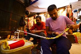 Glass Beads Sales Go High In Nepal With Arrival Of Hindu Holy Month Of Shrawan