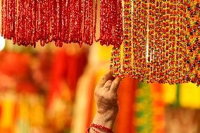 Glass Beads Sales Go High In Nepal With Arrival Of Hindu Holy Month Of Shrawan