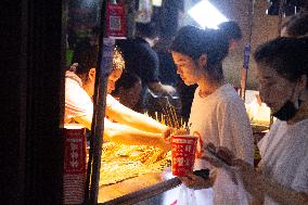 Sijing Night Food Market In Shanghai