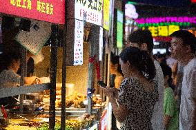 Sijing Night Food Market In Shanghai