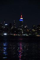 French Flag On Empire State Building - NYC