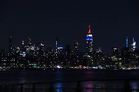 French Flag On Empire State Building - NYC