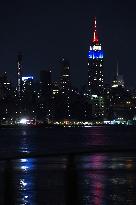 French Flag On Empire State Building - NYC