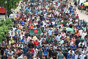 Hundreds Of Students March Towards The President House In Dhaka.