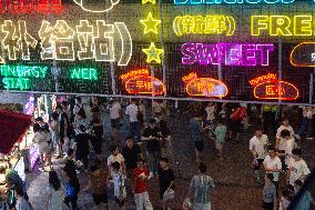 Sijing Night Food Market In Shanghai