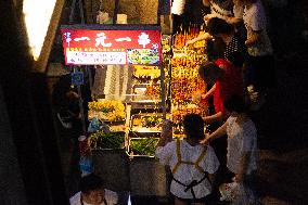 Sijing Night Food Market In Shanghai