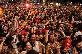 Football Fans In England Watch The UEFA Euro 2024 Final