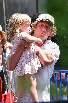 Jeremy Allen White With Daughter Out - LA