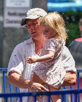 Jeremy Allen White With Daughter Out - LA