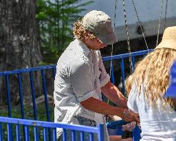 Jeremy Allen White With Daughter Out - LA