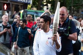 Paris 2024 - Jamel Debbouze Carries The Olympic Torch