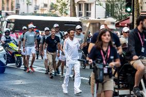 Paris 2024 - Jamel Debbouze Carries The Olympic Torch