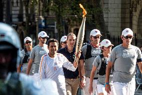 Paris 2024 - Jamel Debbouze Carries The Olympic Torch