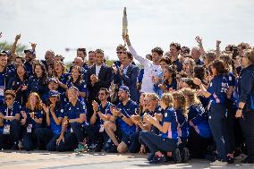 Paris 2024 - Olympic Torch Relay At Trocadero - Paris