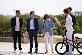 Paris 2024 - Olympic Torch Relay At Trocadero - Paris