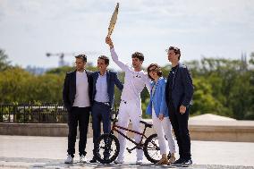 Paris 2024 - Olympic Torch Relay At Trocadero - Paris