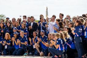 Paris 2024 - Olympic Torch Relay At Trocadero - Paris