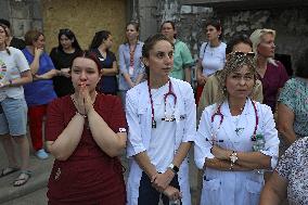 Requiem for victims of Russian missile strike on Ohmatdyt Hospital in Kyiv