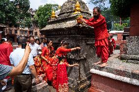 NEPAL-LALITPUR-BEL BIBAHA CEREMONY