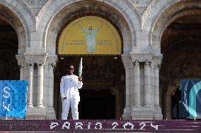 Paris 2024 - Olympic Torch Relay At Sacre-Coeur - Paris