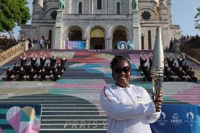 Paris 2024 - Olympic Torch Relay At Sacre-Coeur - Paris