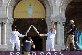 Paris 2024 - Olympic Torch Relay At Sacre-Coeur - Paris