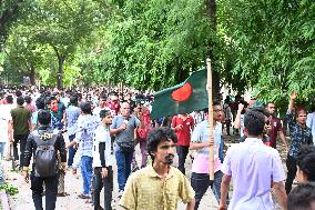 Clash Between Quota Protesters In Dhaka