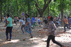 Clash Between Quota Protesters In Dhaka