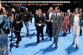 Gabriel Attal on visit at Paris La Defense Arena - Nanterre