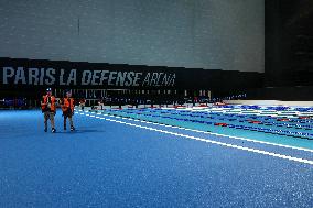 Gabriel Attal on visit at Paris La Defense Arena - Nanterre