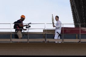 Olympic Torch Relay on the Eiffel Tower - Paris