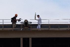 Olympic Torch Relay on the Eiffel Tower - Paris