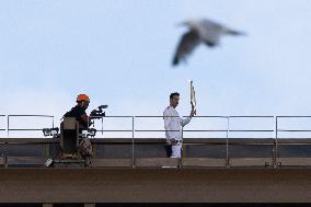 Olympic Torch Relay on the Eiffel Tower - Paris