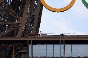 Olympic Torch Relay on the Eiffel Tower - Paris