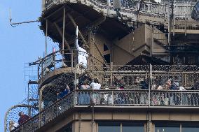 Olympic Torch Relay on the Eiffel Tower - Paris